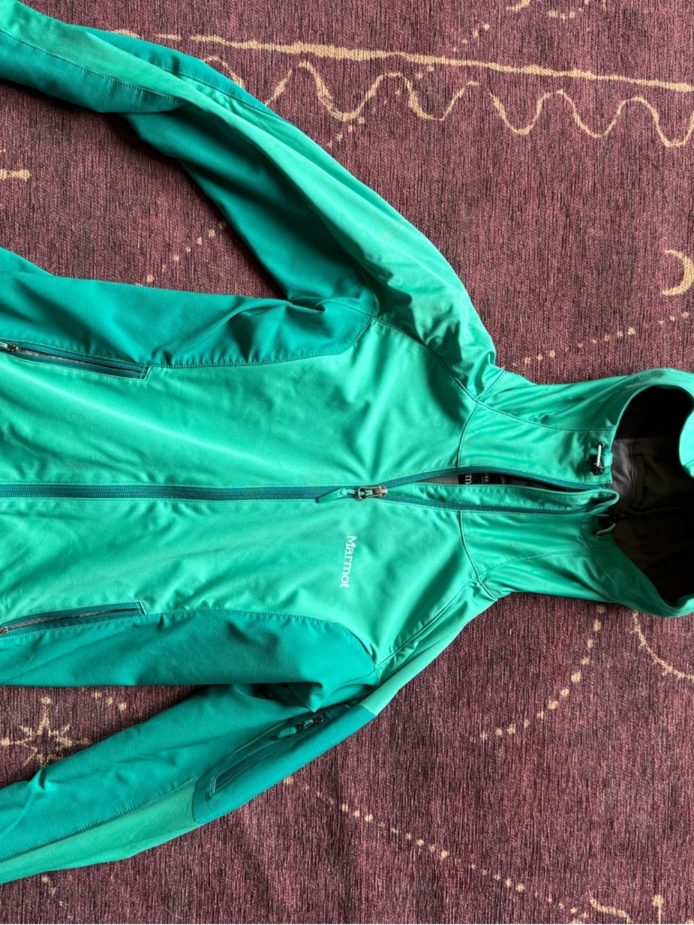 Marmot Teal Green Hooded Softshell Jacket